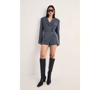 NastyGal Women's Tailored Button Detail Romper in Grey | Size: 6 NastyGal Grey 6