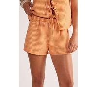 NastyGal Women's Textured Stripe Boxer Shorts in Orange | Size: 6 NastyGal Orange 6