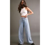 NastyGal Women's The Belted Wide Leg Jeans in Vintage Wash | Size: 6 NastyGal Vintage Wash 6