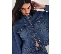NastyGal Women's The Cropped Boyfriend Denim Jacket in Authentic Midwash | Size: 10 NastyGal Authentic Midwash 10