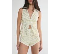 NastyGal Women's Zebra Hotfix Tailored Hotpants in Cream | Size: Large NastyGal Cream L