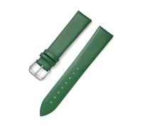 NASUNJIA 12mm 14mm 16mm 17mm 18mm 19mm 20mm 21mm 22mm Ultra Thin Leather Watch Strap Soft Plain Waterproof Band Watch Accessories(Green,20mm)