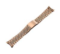 NASUNJIA 13mm 17mm 18mm 19mm 20mm 21mm 22mm Solid Stainless Steel Watch Band Curved End Metal Strap Luxury Bracelet(Rose-Gold,22mm)