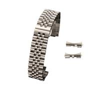 NASUNJIA 16/18/20/22mm Compatible With Jubilee Solid Stainless Steel Watch Band Compatible With Rolex 12/13/14/17/19mm Flat Curved End Strap Bracelet Replacement (Color : Silver, Size : 20mm)