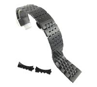 NASUNJIA 16mm 18mm 19mm 20mm 21mm 22mm 316L Solid Full Stainless Steel Watch Strap Butterfly Clasp Watch Band Bracelet Accessories(Black,21mm)