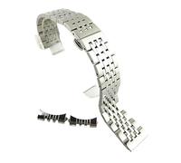 NASUNJIA 16mm 18mm 19mm 20mm 21mm 22mm 316L Solid Full Stainless Steel Watch Strap Butterfly Clasp Watch Band Bracelet Accessories(Silver,21mm)