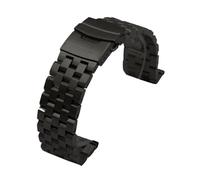 NASUNJIA 18mm 20mm 22mm 24mm 26mm Quality Full Solid Stainless Steel Flat Interface Watch Band Straps Wristband Bracelet With Tools(Black-Screw,26mm)