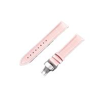 NASUNJIA 18mm 20mm 22mm 24mm Bamboo Pattern Strap Butterfly Buckle Business Casual Watchband Watch Accessories Green(Pink-silver,24mm)