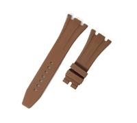NASUNJIA 27mm 28mm 30mm Rubber Strap Compatible With Royal Oak Offshore 15710 15703 26471 26474 15706 Soft Silicone Watch Band(Brown,27mm)