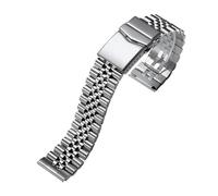 NASUNJIA 316L Solid Stainless Steel Strap 20mm 22mm Bracelet Buckle Watch Band Men Wristband(20mm)