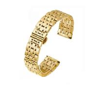 NASUNJIA 316L Stainless Steel Seven Bead Watch Strap 16mm 18mm 20mm 22mm 19mm Solid Butterfly Buckle Watchband Accessories(Gold,20mm)