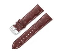 NASUNJIA Calfskin Leather Strap 14mm 16mm 18mm 19mm 20mm 21mm 22mm 24mm Bamboo Knot Pattern Quick Release Watchband(Brown-white,21mm)