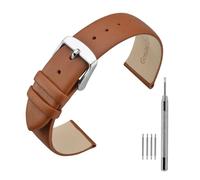 NASUNJIA Calfskin Watch Strap, 16mm18mm20mm22mm Replaceable Band, With Installation Tools(Brown,20mm)