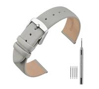 NASUNJIA Calfskin Watch Strap, 16mm18mm20mm22mm Replaceable Band, With Installation Tools(Grey,18mm)