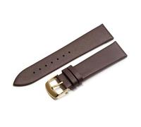 NASUNJIA Cowhide Watch Band Genuine Leather 18mm 20mm 22mm Thin Smooth Strap Belt(Brown gold,22mm)