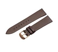 NASUNJIA Cowhide Watch Band Genuine Leather 18mm 20mm 22mm Thin Smooth Strap Belt(Brown rose gold,20mm)