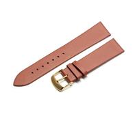 NASUNJIA Cowhide Watch Band Genuine Leather 18mm 20mm 22mm Thin Smooth Strap Belt(Light Brown gold,14mm)