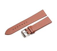 NASUNJIA Cowhide Watch Band Genuine Leather 18mm 20mm 22mm Thin Smooth Strap Belt(Light Brown silver,22mm)