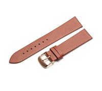 NASUNJIA Cowhide Watch Band Genuine Leather 18mm 20mm 22mm Thin Smooth Strap Belt(LightBrown rose gold,18mm)