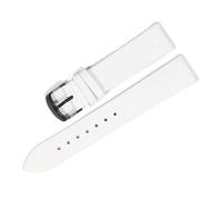 NASUNJIA Cowhide Watch Band Genuine Leather 18mm 20mm 22mm Thin Smooth Strap Belt(White Black,18mm)
