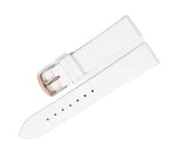 NASUNJIA Cowhide Watch Band Genuine Leather 18mm 20mm 22mm Thin Smooth Strap Belt(White rose gold,22mm)