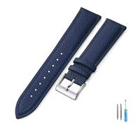 NASUNJIA Genuine Leather Watch Band 16mm 18mm 20mm 22mm Strap For Man Women Wrist Watchband(Blue-S,20mm)