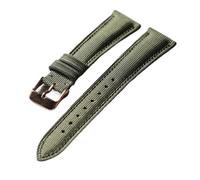 NASUNJIA Handmade Oxford Cloth Headband With Cowhide Strap, Quick Release 18 19 20 22MM Retro Style Men's Watch Chain(C rose gold Buckle,22mm)