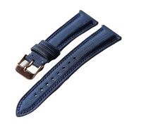 NASUNJIA Handmade Oxford Cloth Headband With Cowhide Strap, Quick Release 18 19 20 22MM Retro Style Men's Watch Chain(E rose gold Buckle,20mm)