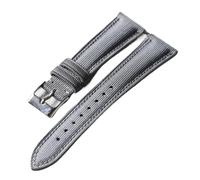 NASUNJIA Handmade Oxford Cloth Headband With Cowhide Strap, Quick Release 18 19 20 22MM Retro Style Men's Watch Chain(A Silver Buckle,18mm)