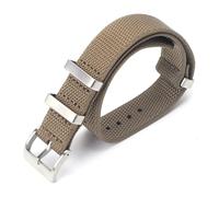 NASUNJIA Nylon Watch Strap 20mm 22mm Premium High Density Durable Fabric Braid Soft Band Thicken Sport Wristband Accessories(Khaki,20mm)