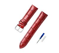 NASUNJIA Quality Leather Watch Strap 12mm 14mm 16mm 18mm 20mm 22mm Watchband Women Universal Replacement Wrist Belt(Wine Red,18mm)