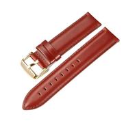 NASUNJIA Retro Handmade Genuine Leather Watch Band 18mm 20mm 22mm Quick Release Straps Watchbands Belt With Solid Buckle(Red(gold),22mm)