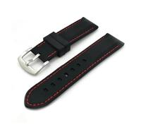NASUNJIA Rubber Strap 18mm 20mm 22mm 24mm 26mm Band Silicone Wristband Waterproof Bracelet Sport Watchband Universal Replacement Belt(Black-red,22mm)