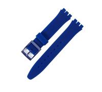 NASUNJIA Silicone Watch Strap Compatible With Swatch Waterproof Sweat-Proof Soft Comfortable Multi-Color Rubber Men's Women's Watchband 17mm 19mm(Sky Blue,17mm)