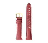 NASUNJIA Soft Genuine Leather Strap 18mm 20mm 22mm Men Women Retro Cowhide Quick Release Bracelet Smart Watch Band(Red03,22mm)