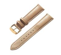 NASUNJIA Soft Leather Strap Men's Ladies 16mm18mm20mm22mm Watch Band Accessories(Beige Gold Buckle,16mm)