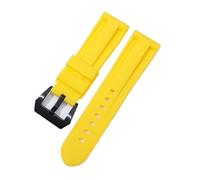 NASUNJIA Soft Silicone Sport Watchband 22mm 24mm 26mm Yellow Red Green Waterproof Men Replacement Bracelet Band Strap Watch Accessories(Yellow-b,22mm)