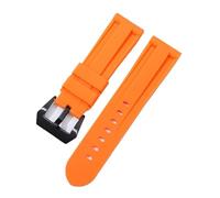 NASUNJIA Soft Silicone Sport Watchband 22mm 24mm 26mm Yellow Red Green Waterproof Men Replacement Bracelet Band Strap Watch Accessories(Orange-b,24mm)