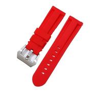 NASUNJIA Soft Silicone Sport Watchband 22mm 24mm 26mm Yellow Red Green Waterproof Men Replacement Bracelet Band Strap Watch Accessories(Red-s,24mm)