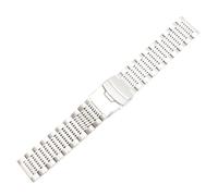 NASUNJIA Stainless Steel Bracelet Mens Watches Strap Solid Metal Watch Band 20mm 22mm 316l Stainless Safety Buckle(Silver,22mm)