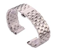 NASUNJIA Stainless Steel Watch Bracelet 20mm 22mm 24mm 26mm Silver Brushed Metal Strap With Deployment Clasp For Men Women Watchbands(26mm)