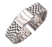 NASUNJIA Stainless Steel Watch Strap Bracelet 18mm 20mm 22mm 24mm Women Men Silver Solid Metal Watchband Accessories(20mm)