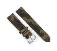 NASUNJIA Vintage Suede Leather Watch Strap 18mm 19mm 20mm 22mm Handmade Watchband Grey Brown Replacement Belts For Watch Accessories(Camouflage,18mm)