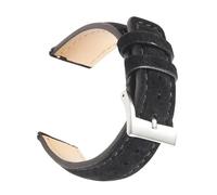 NASUNJIA Vintage Suede Leather Watch Strap 18mm 19mm 20mm 22mm Handmade Watchband Grey Brown Replacement Belts For Watch Accessories(Black 1,22mm)