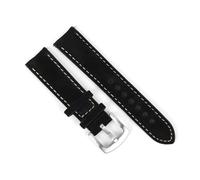 NASUNJIA Vintage Suede Leather Watch Strap 18mm 19mm 20mm 22mm Handmade Watchband Grey Brown Replacement Belts For Watch Accessories(Black,20mm)