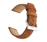 NASUNJIA Vintage Suede Leather Watch Strap 18mm 19mm 20mm 22mm Handmade Watchband Grey Brown Replacement Belts For Watch Accessories(Brown 1,20mm)