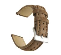 NASUNJIA Vintage Suede Leather Watch Strap 18mm 19mm 20mm 22mm Handmade Watchband Grey Brown Replacement Belts For Watch Accessories(Light coffee 1,18mm)