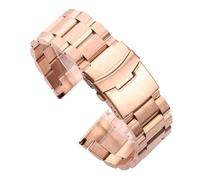 NASUNJIA Watch Bracelet Band Women Men 18 20mm 22mm 24mm Solid Stainless Steel Watchband Silver Black Rose Gold Brushed Strap Accessories(Rose Gold,24mm)