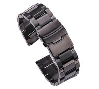 NASUNJIA Watch Bracelet Band Women Men 18 20mm 22mm 24mm Solid Stainless Steel Watchband Silver Black Rose Gold Brushed Strap Accessories(Black,18mm)