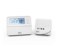 NASUSA EPH Digital RF Programmable Room Thermostat - Receiver Combipack 4 / RFRP & RF1A / (White, Modern Style, Zigbee, Touch Control, Battery Powered, 3.3 Volts, HVAC Control Thermostat)